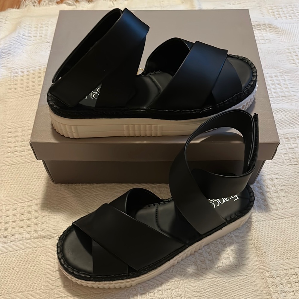 Never worn platform strappy sandals